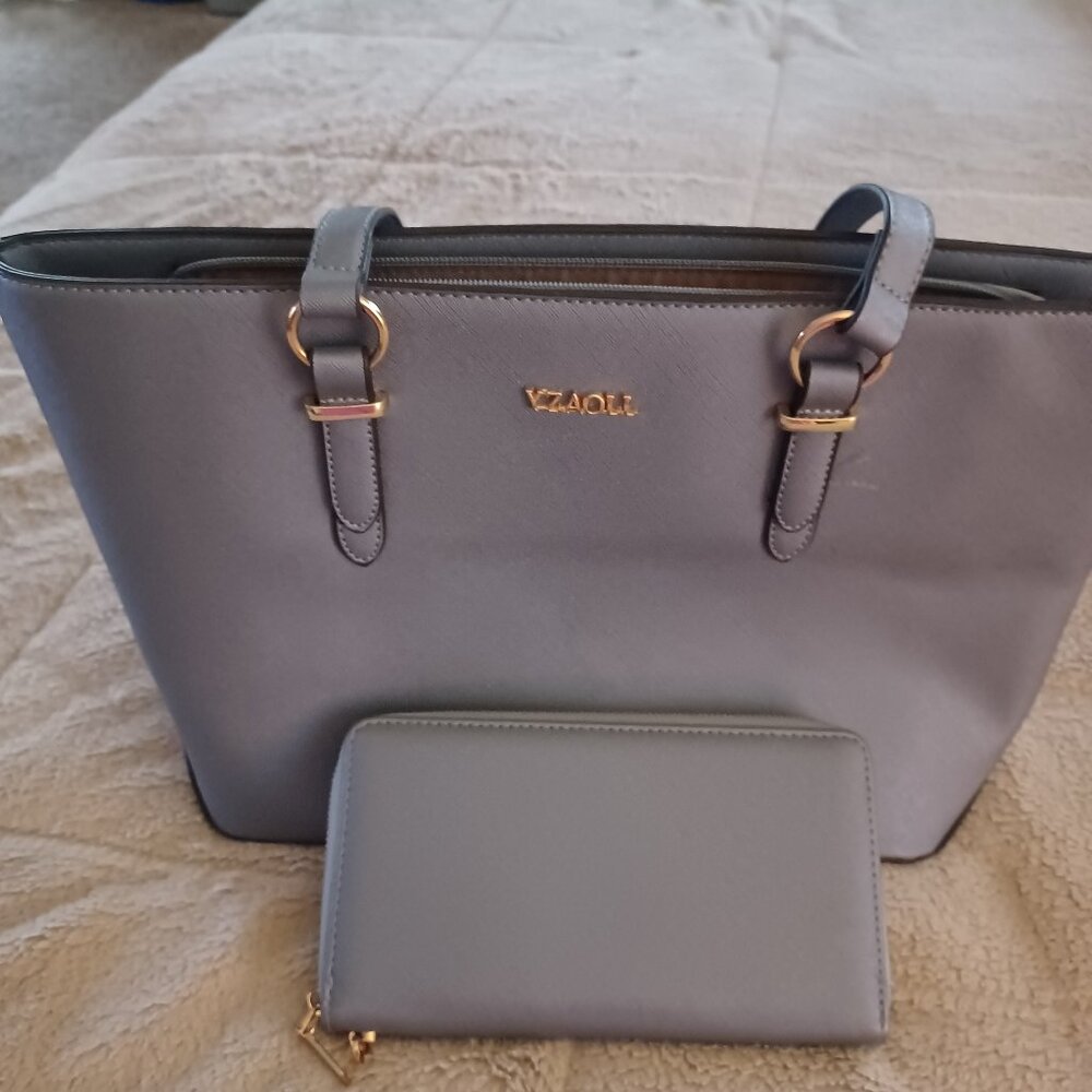 Blue Fashion Bag and Wallet set